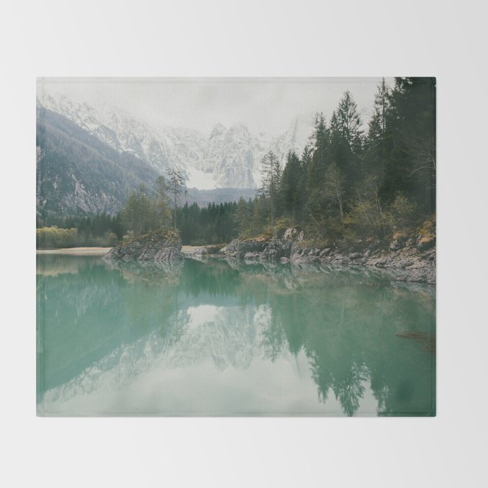 Turquoise lake - Landscape and Nature Photography Throw Blanket Gallery Image 2