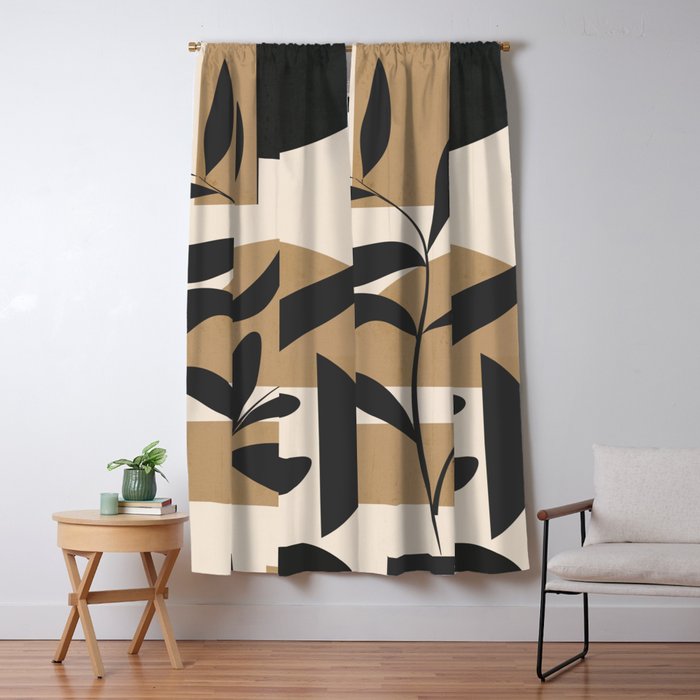 Abstract Foliage 3 Window Curtain Gallery Image 1