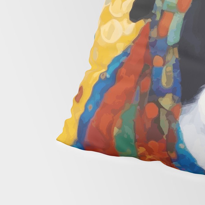 Gustav Klimt Style Dog with Colorful Scarf Pillow Sham Gallery Image 4