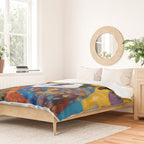 Gustav Klimt Style Dog with Colorful Scarf Duvet Cover Gallery Image 2