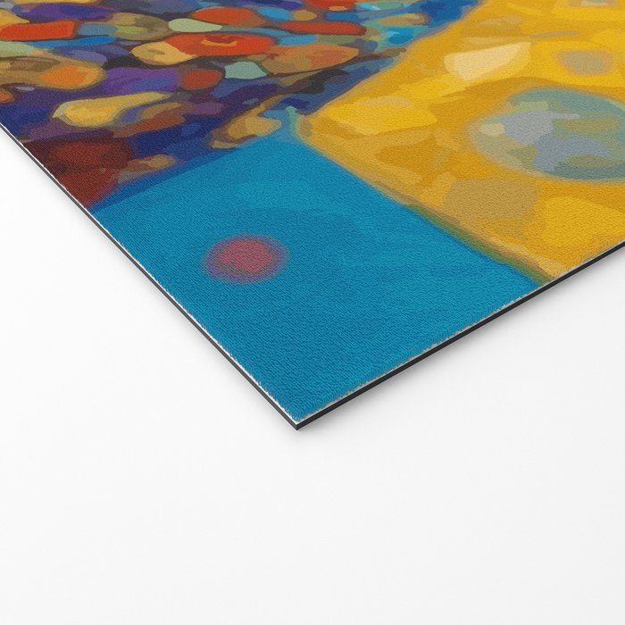Gustav Klimt Style Dog with Colorful Scarf Welcome Mat Gallery Image 2