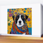 Gustav Klimt Style Dog with Colorful Scarf Wall Mural Gallery Image 2