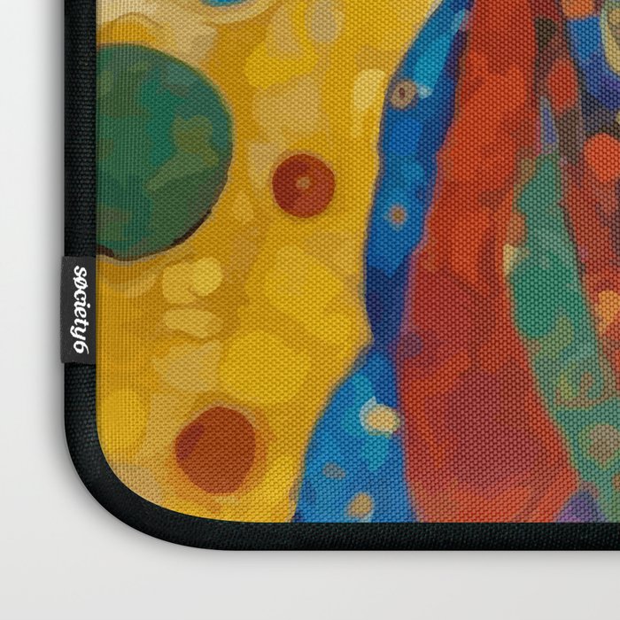 Gustav Klimt Style Dog with Colorful Scarf Laptop Sleeve Gallery Image 3