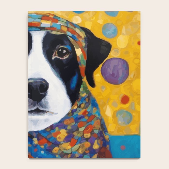 Gustav Klimt Style Dog with Colorful Scarf Notebook Gallery Image 4