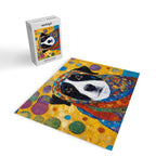 Gustav Klimt Style Dog with Colorful Scarf Jigsaw Puzzle Gallery Image 2