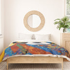Gustav Klimt Style Dog with Colorful Scarf Duvet Cover Gallery Image 3