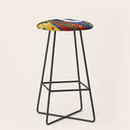 Gustav Klimt Style Dog with Colorful Scarf Stool Gallery Image 1