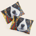 Gustav Klimt Style Dog with Colorful Scarf Pillow Sham Gallery Image 3