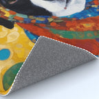 Gustav Klimt Style Dog with Colorful Scarf Rug Gallery Image 4
