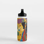 Gustav Klimt Style Dog with Colorful Scarf Water Bottle Gallery Image 3