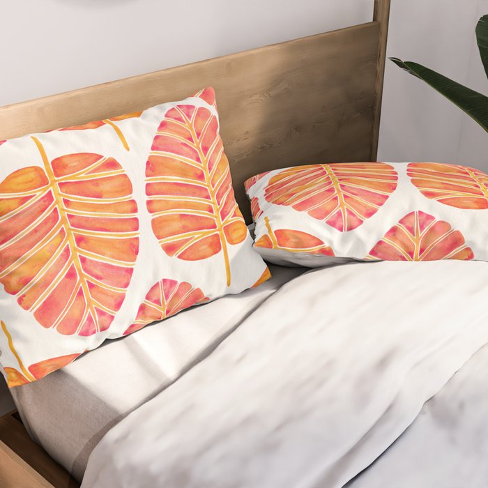 Elephant Ear Alocasia - Peach Palette Pillow Sham Gallery Image 2