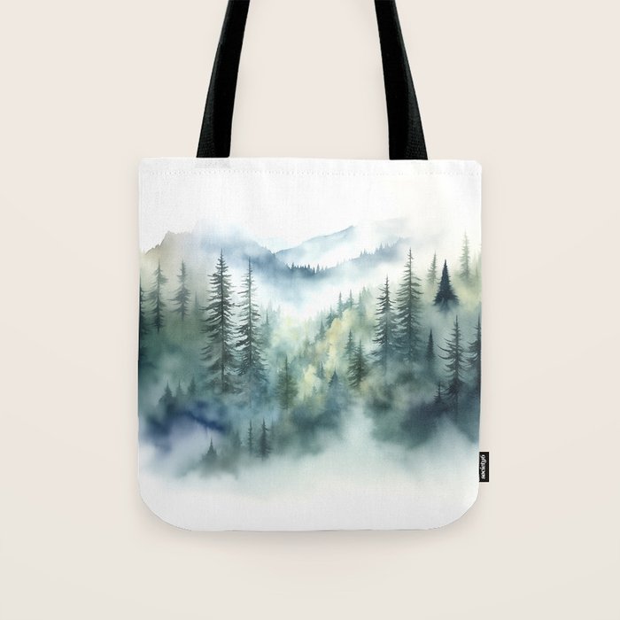 Treetops in the Mist Tote Bag Gallery Image 1