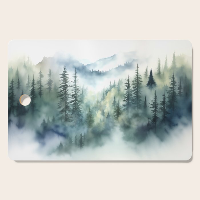 Treetops in the Mist Cutting Board Gallery Image 1
