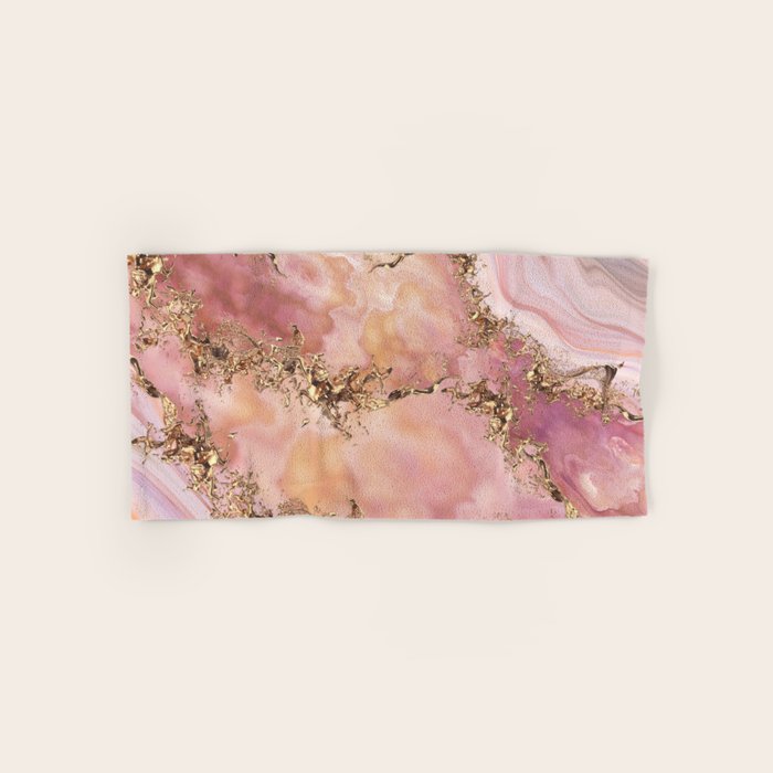 Rose quartz and pastel pink marble Bath Towel Gallery Image 1