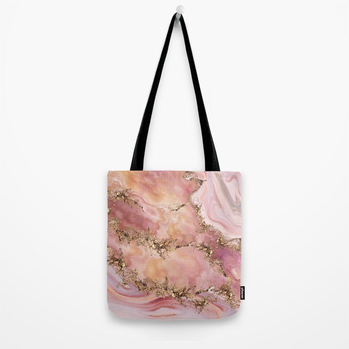 Rose quartz and pastel pink marble Tote Bag Gallery Image 2