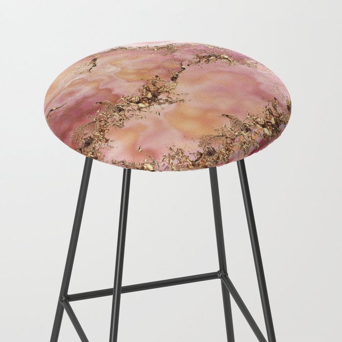 Rose quartz and pastel pink marble Stool Gallery Image 2