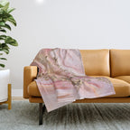 Rose quartz and pastel pink marble Throw Blanket Gallery Image 1