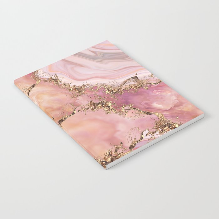 Rose quartz and pastel pink marble Notebook Gallery Image 2