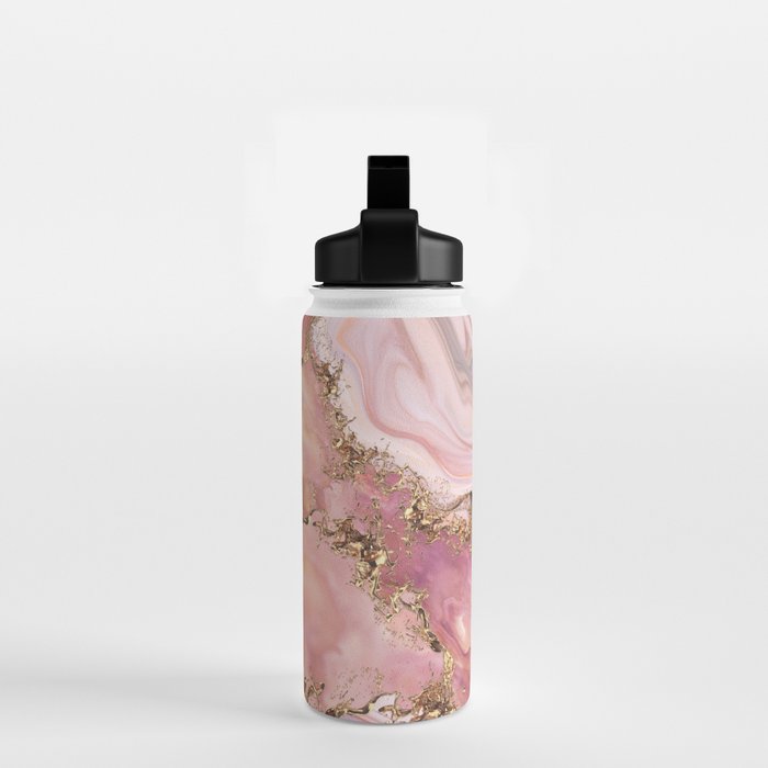 Rose quartz and pastel pink marble Water Bottle Gallery Image 2