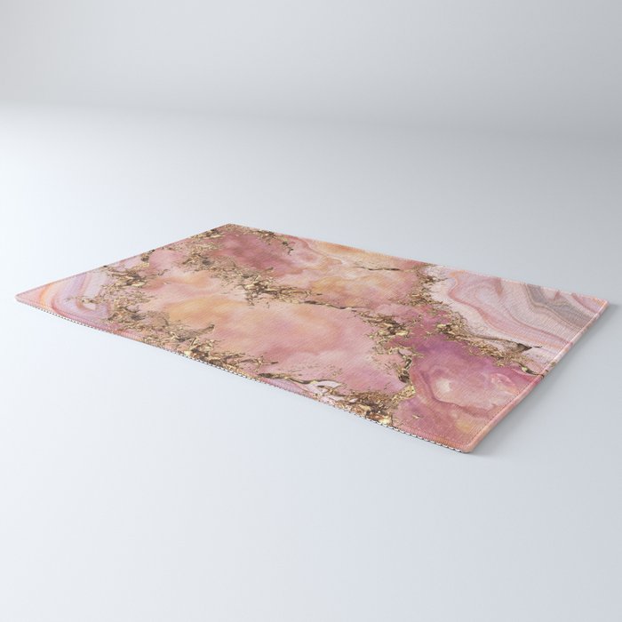 Rose quartz and pastel pink marble Rug Gallery Image 3