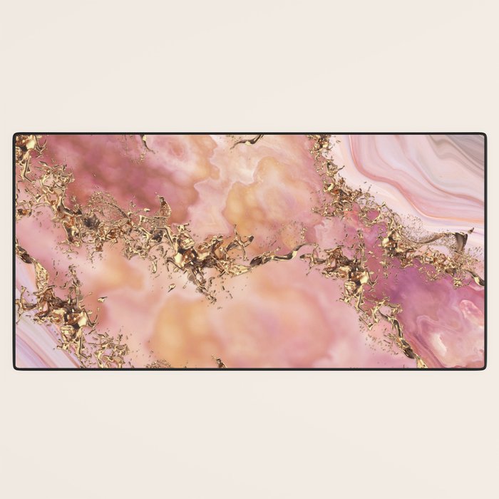 Rose quartz and pastel pink marble Desk Mat Gallery Image 3