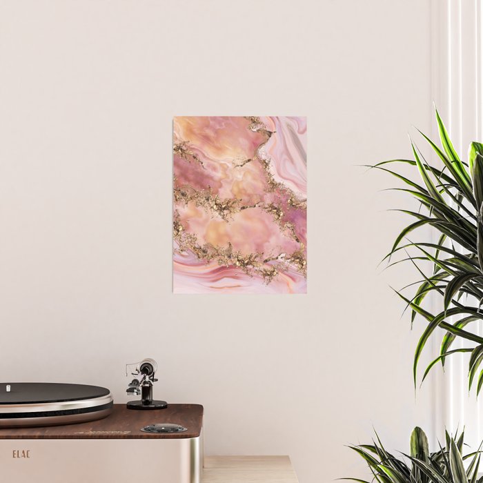Rose quartz and pastel pink marble Poster Gallery Image 2