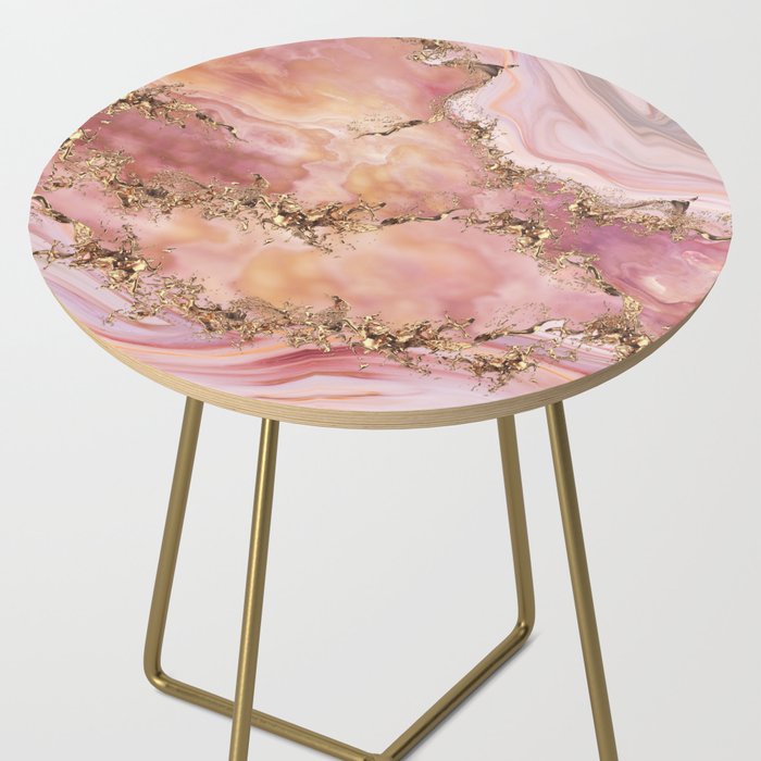 Rose quartz and pastel pink marble Side Table Gallery Image 2