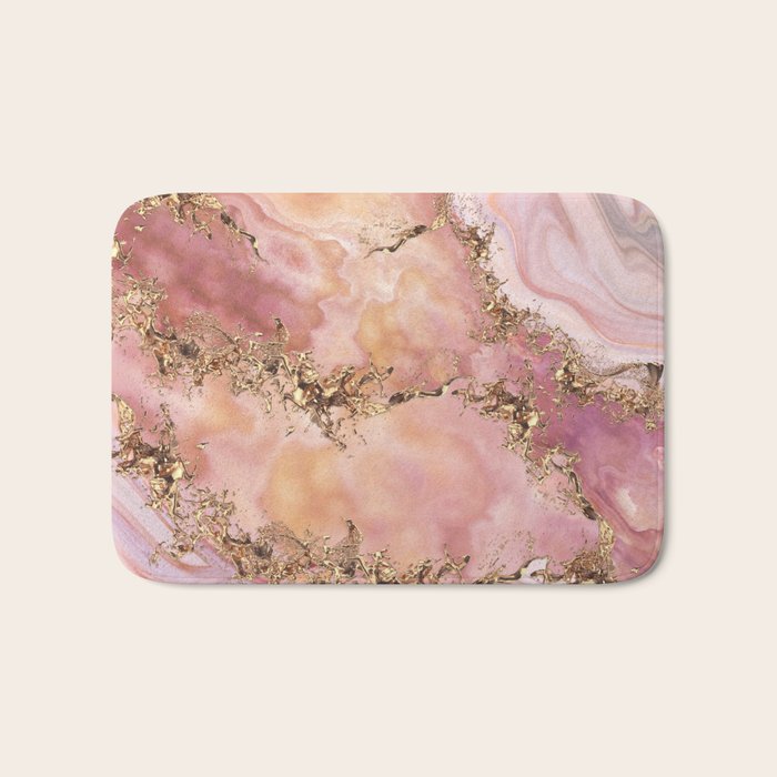 Rose quartz and pastel pink marble Bath Mat Gallery Image 1