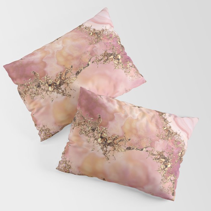 Rose quartz and pastel pink marble Pillow Sham Gallery Image 3