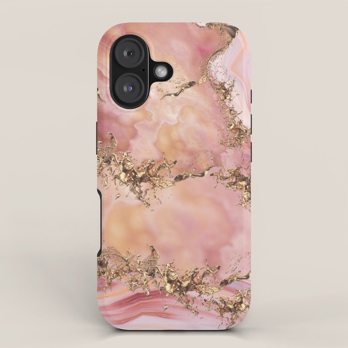 Rose quartz and pastel pink marble iPhone Case Gallery Image 1