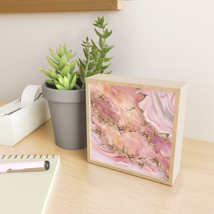 Rose quartz and pastel pink marble Mini Art Print Gallery Image 2