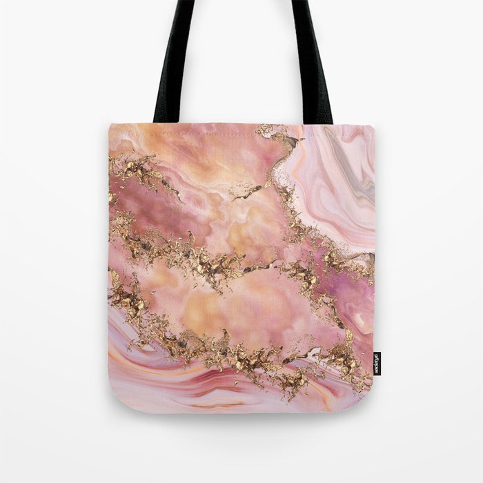 Rose quartz and pastel pink marble Tote Bag Gallery Image 1