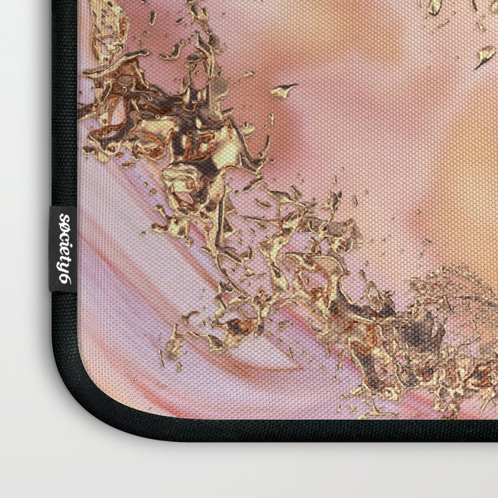 Rose quartz and pastel pink marble Laptop Sleeve Gallery Image 3
