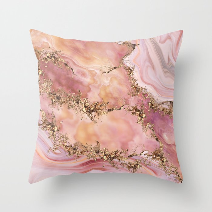 Rose quartz and pastel pink marble Throw Pillow Gallery Image 6