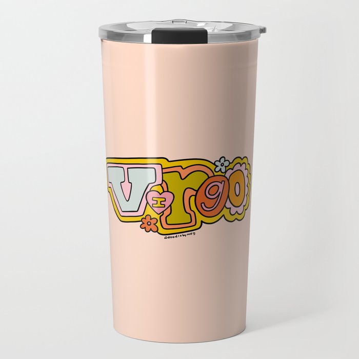 Virgo Doodle Letters Travel Mug Gallery Image 1