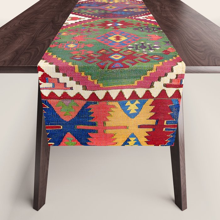 Adana Kilim South East Anatolia Antique Tribal Rug Print Table Runner Gallery Image 1