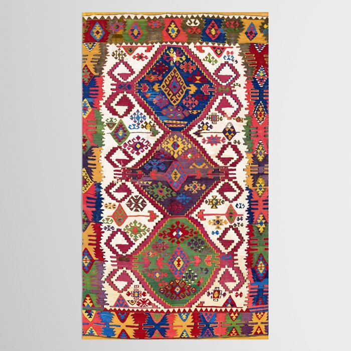 Adana Kilim South East Anatolia Antique Tribal Rug Print Tablecloth Gallery Image 2