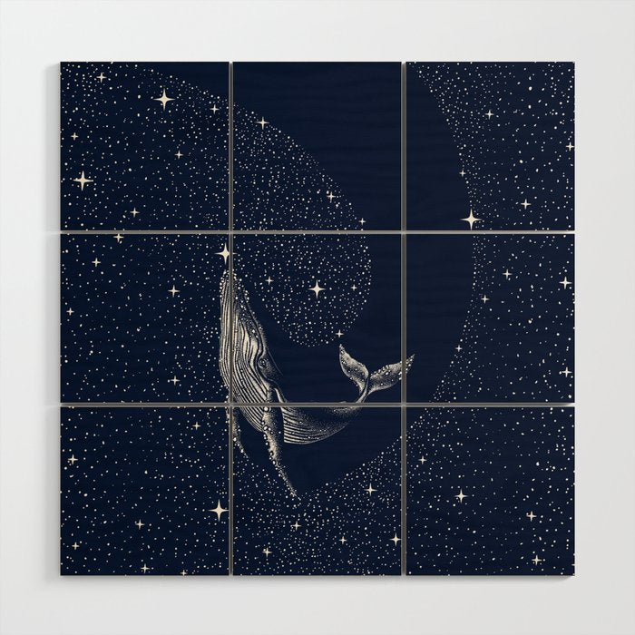 starry whale Wood Wall Art Gallery Image 1