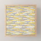 Colorful Stripes, Abstract Art, Yellow and Gray Mini Art Print Gallery Image 1