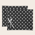 Swiss cross pattern white on black Placemat Gallery Image 1