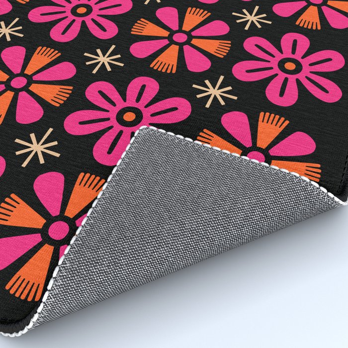 Retro Mid Century Modern Floral Pattern Rug Gallery Image 4