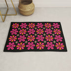 Retro Mid Century Modern Floral Pattern Rug Gallery Image 1