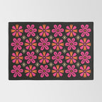 Retro Mid Century Modern Floral Pattern Rug Gallery Image 2