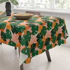 Vibrant Monstera Leaf Pattern Tablecloth Gallery Image 3