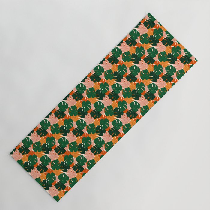 Vibrant Monstera Leaf Pattern Yoga Mat Gallery Image 1