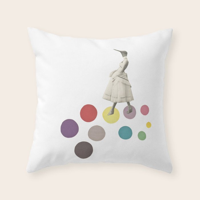 Bird Lady Throw Pillow Gallery Image 6
