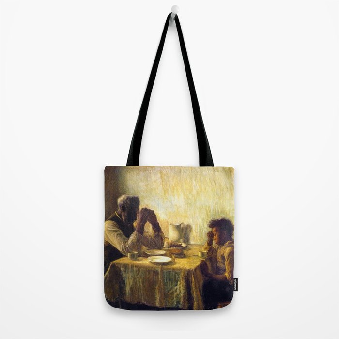 African American Masterpiece 'The Thankful Poor' by Henry Ossawa Tanner Tote Bag Gallery Image 2