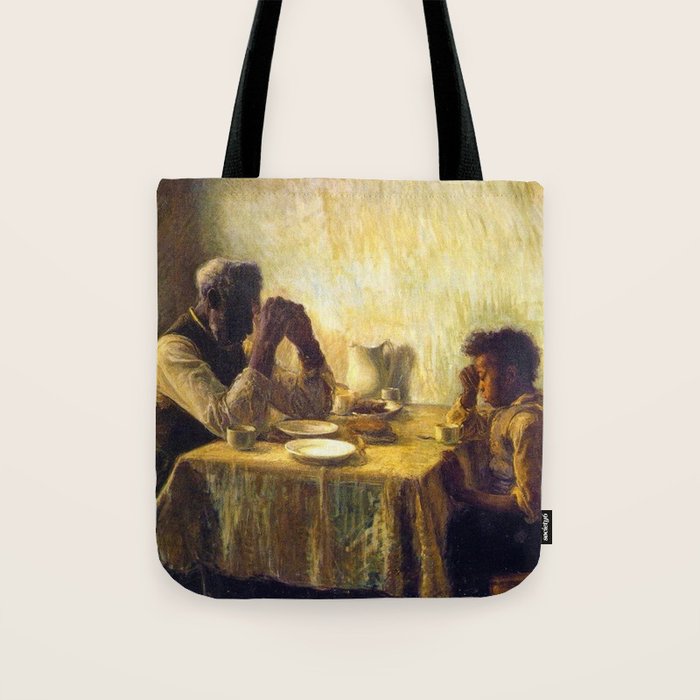 African American Masterpiece 'The Thankful Poor' by Henry Ossawa Tanner Tote Bag Gallery Image 1