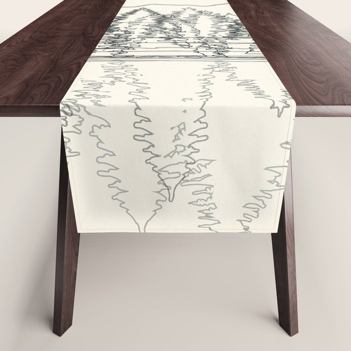Minimal Line Mountain Beauty II Table Runner Gallery Image 1