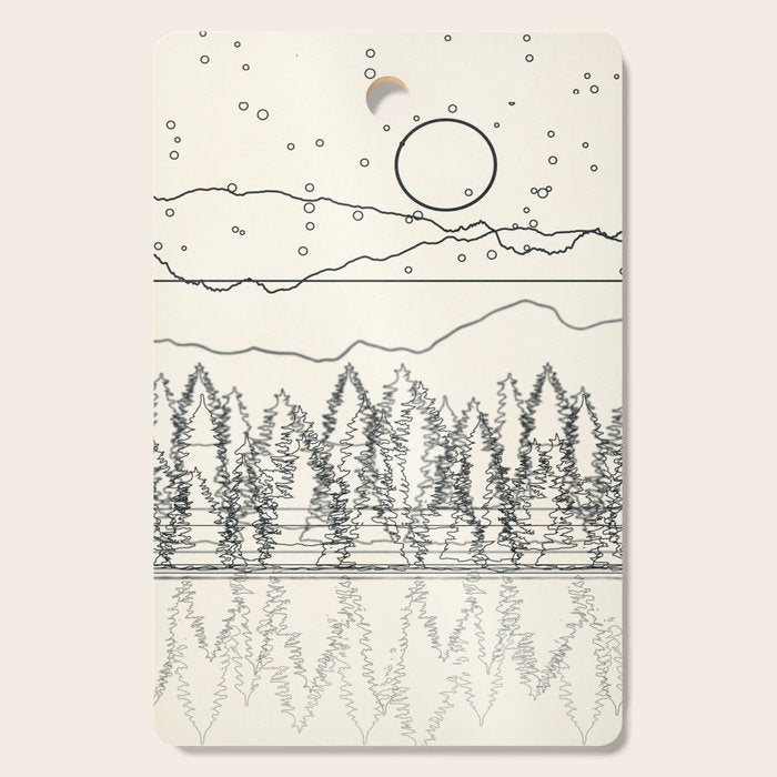Minimal Line Mountain Beauty II Cutting Board Gallery Image 1
